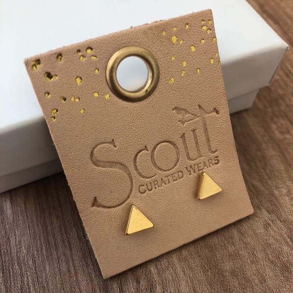 Geometric Gold Ear Jackets - Picture 3 of 6